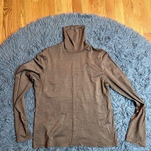 Magashoni Taupe Tan Silk Turtleneck Size L